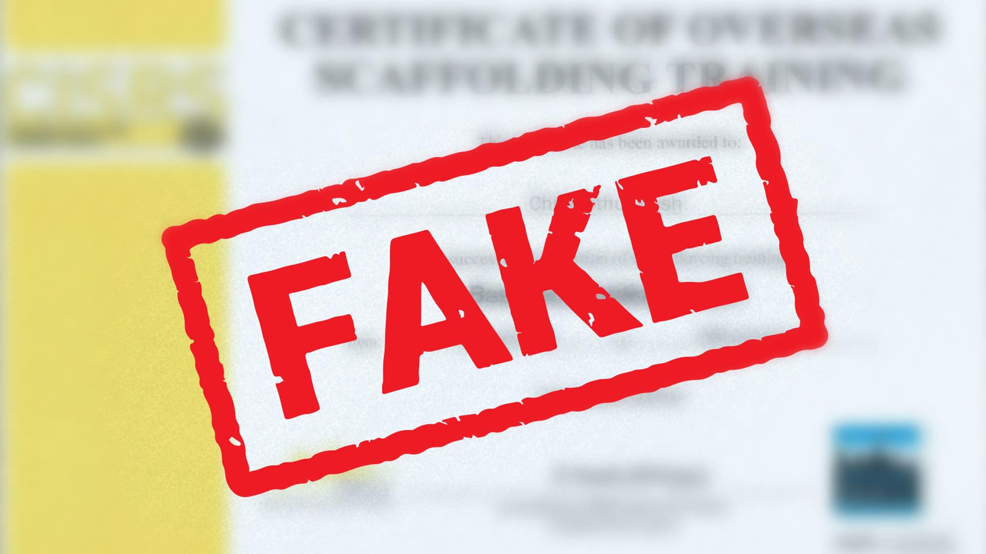 Unmasking the Threat of Fake Cards and Certificates: A Call for Authenticity in Scaffolding Training